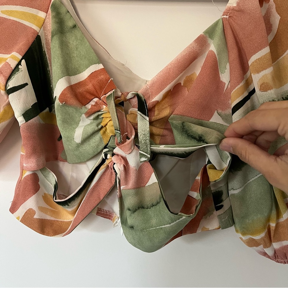 Pink Ripple Small Colorful Spring Summer Skirt Set Two Piece - Picture 3 of 11
